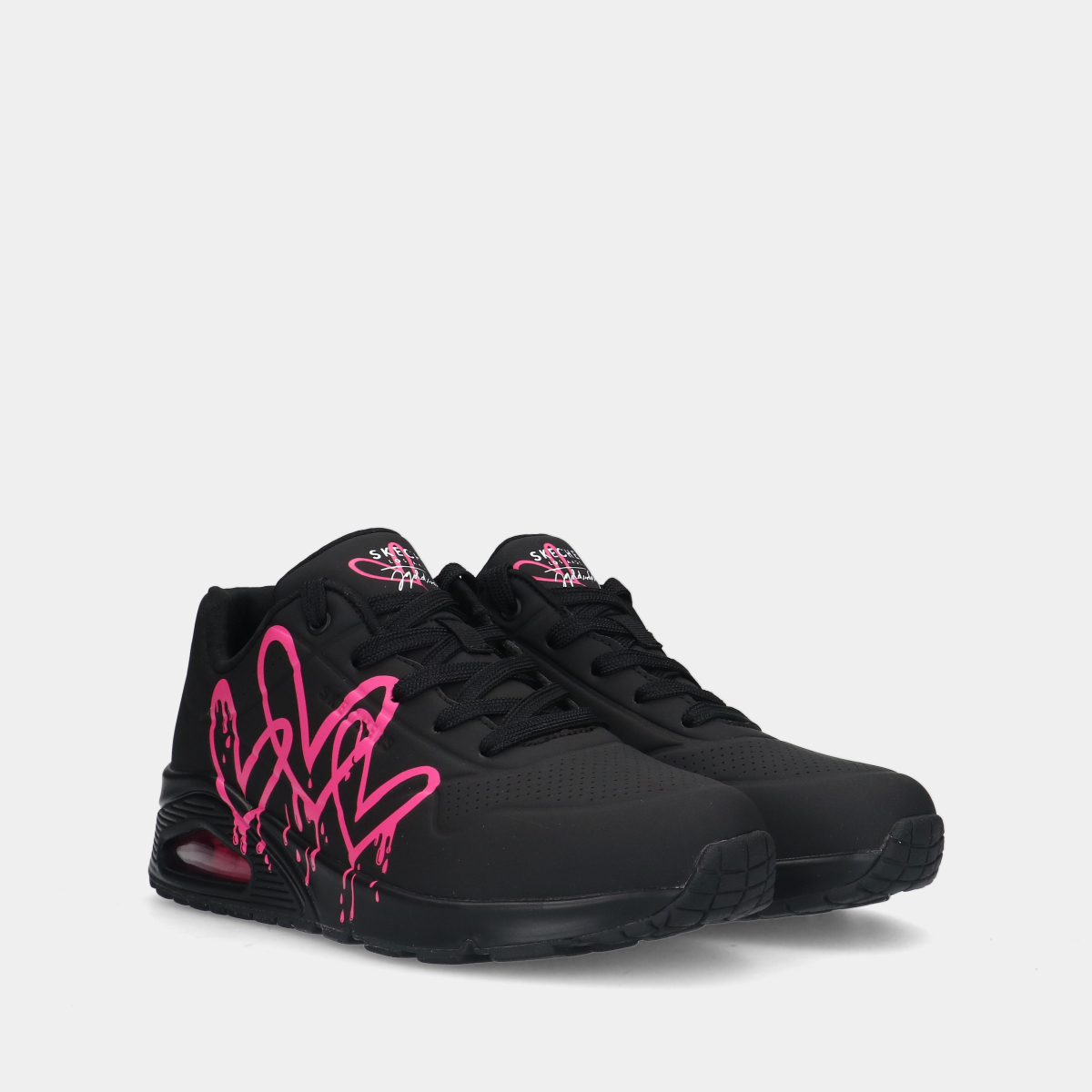 Sketchers UNO Dripping In Love Black/ Pink dames sneakers