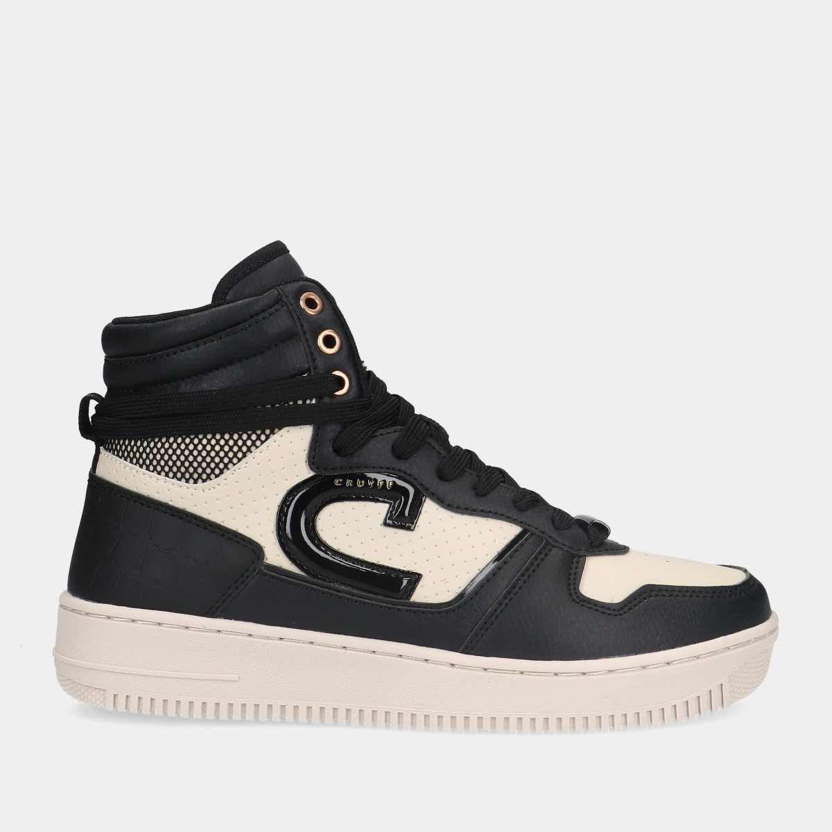 Cruyff Campo High Lux Black/ Cream dames sneakers