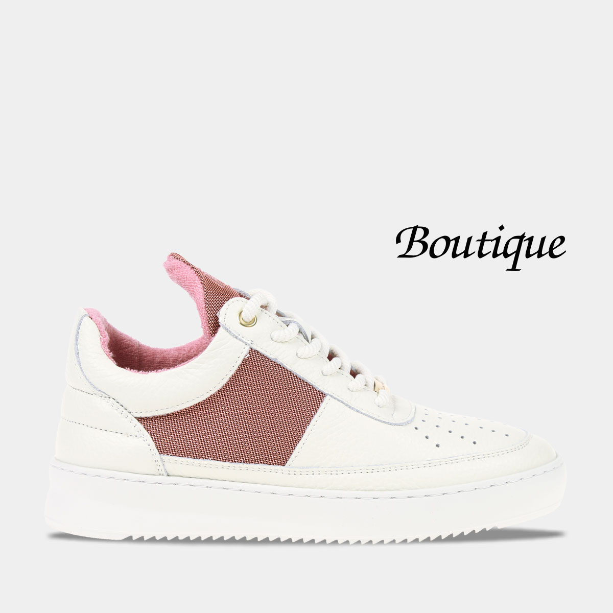Filling Pieces Low Top Ripple Game Wit/Roze Dames